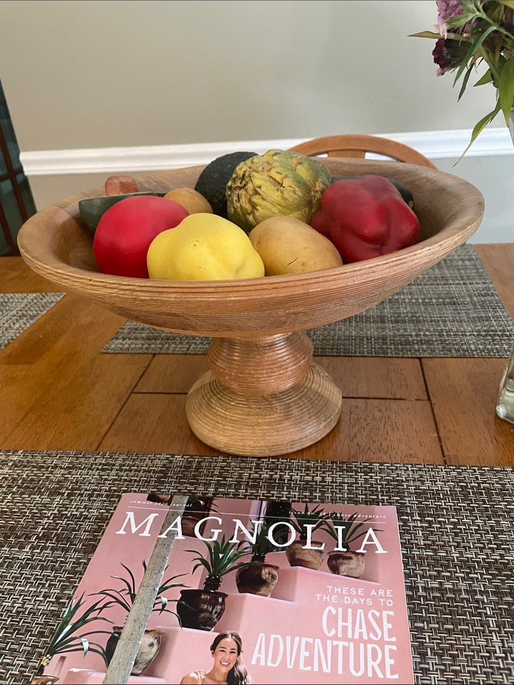 Smith & Hawken Wood Pedestal Bowl